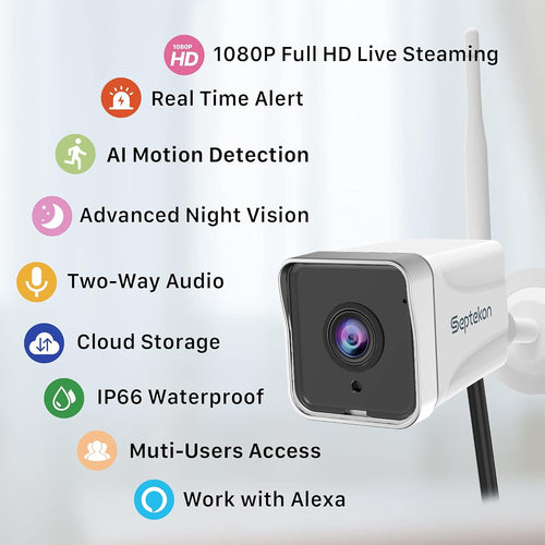 1080P WiFi Outdoor Security Camera (2 Pack) with Night Vision E23419