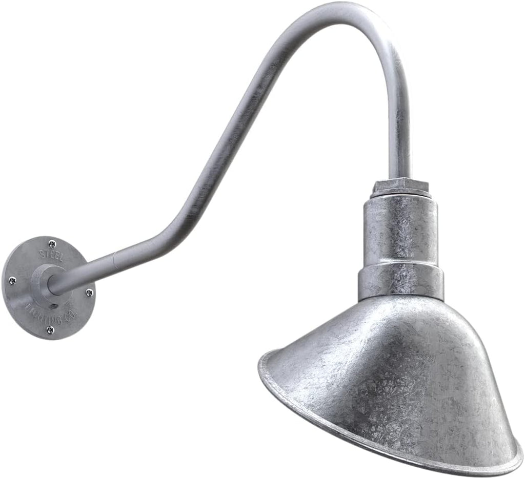 Galvanized Exterior 9 inch Dome 11 inch Gooseneck Store Sign Light W85317