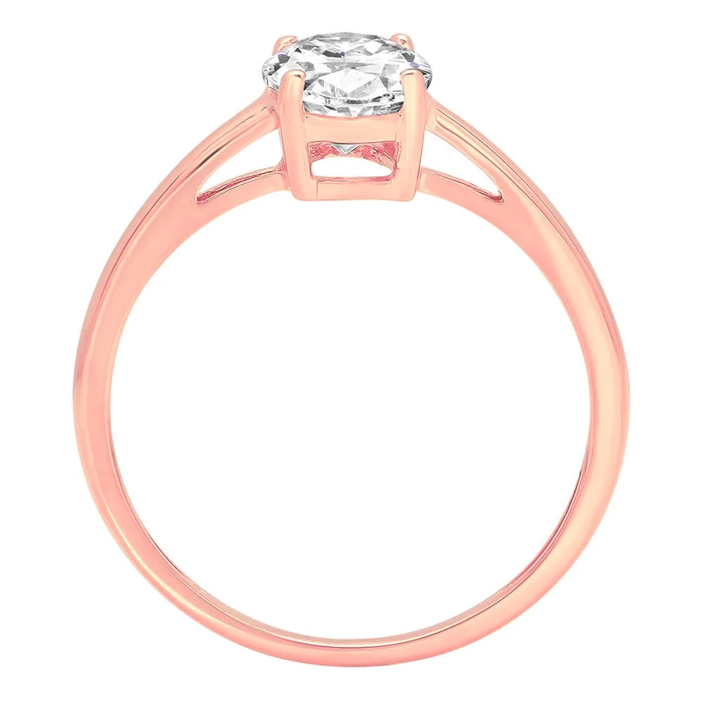 14K Rose Gold Solitaire Engagement Ring F651030