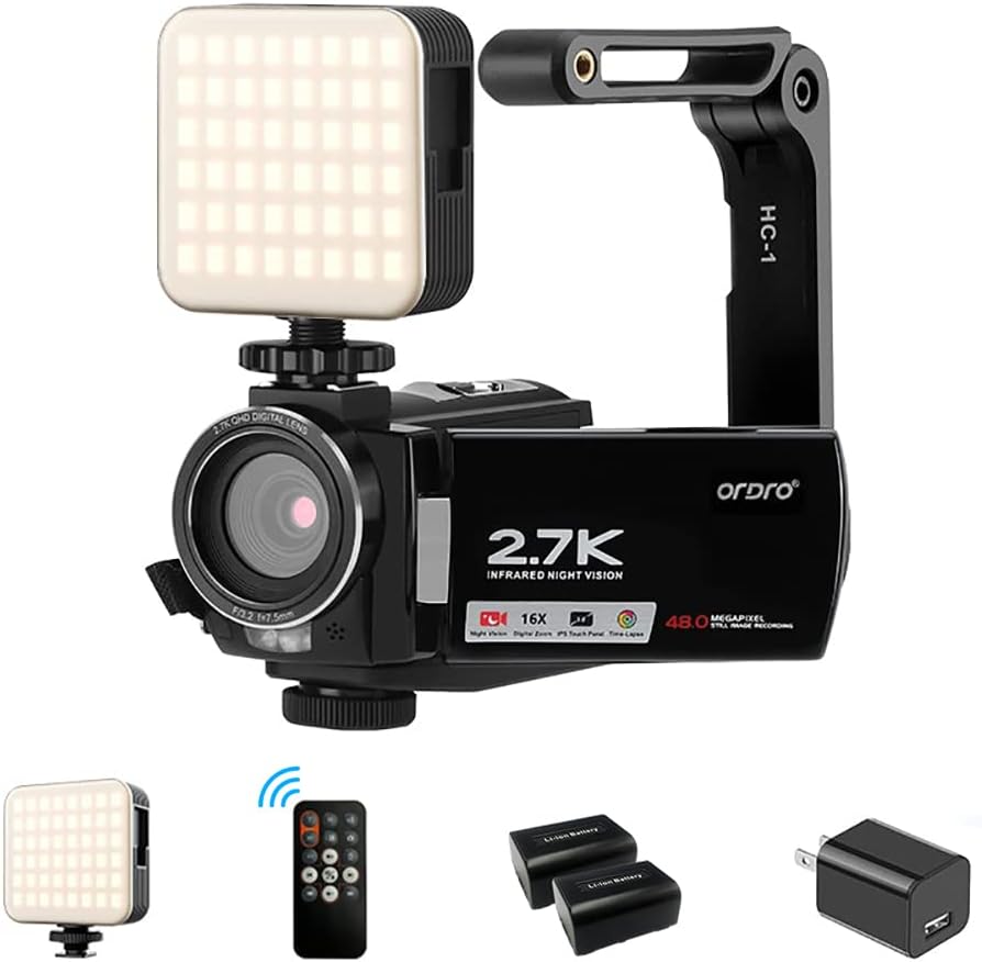 2.7K Infrared Night Vision Camcorder with Remote Control C538