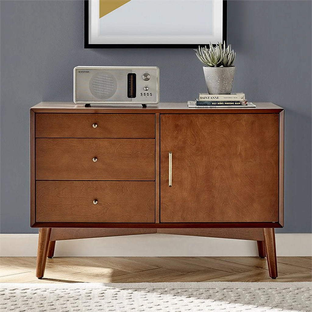 Mid-Century Wood Media Console Table in Mahogany B768