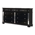 Black 9 Drawer Wooden Dresser with Mirror M50947