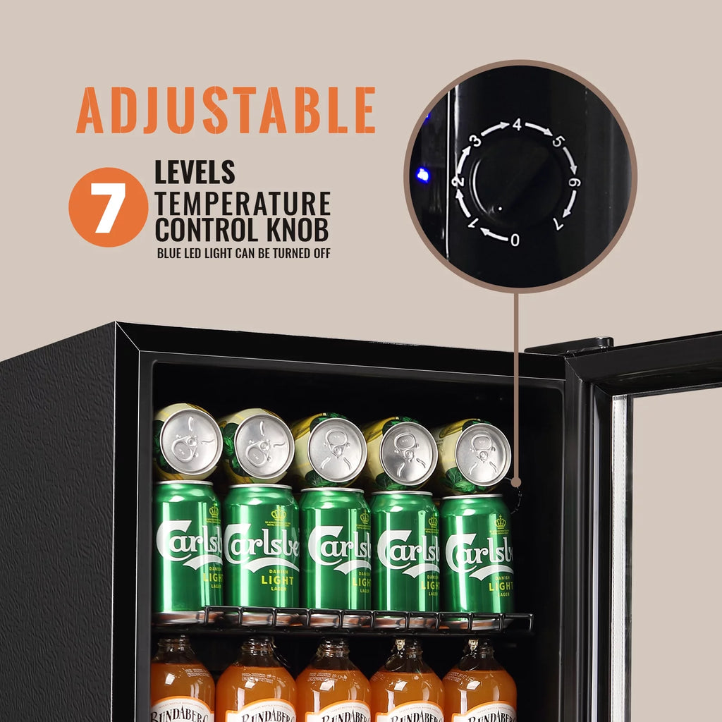Beverage Refrigerator Cooler 60 Cans 1.7 Cu.ft Mini Fridge Glass Door S645