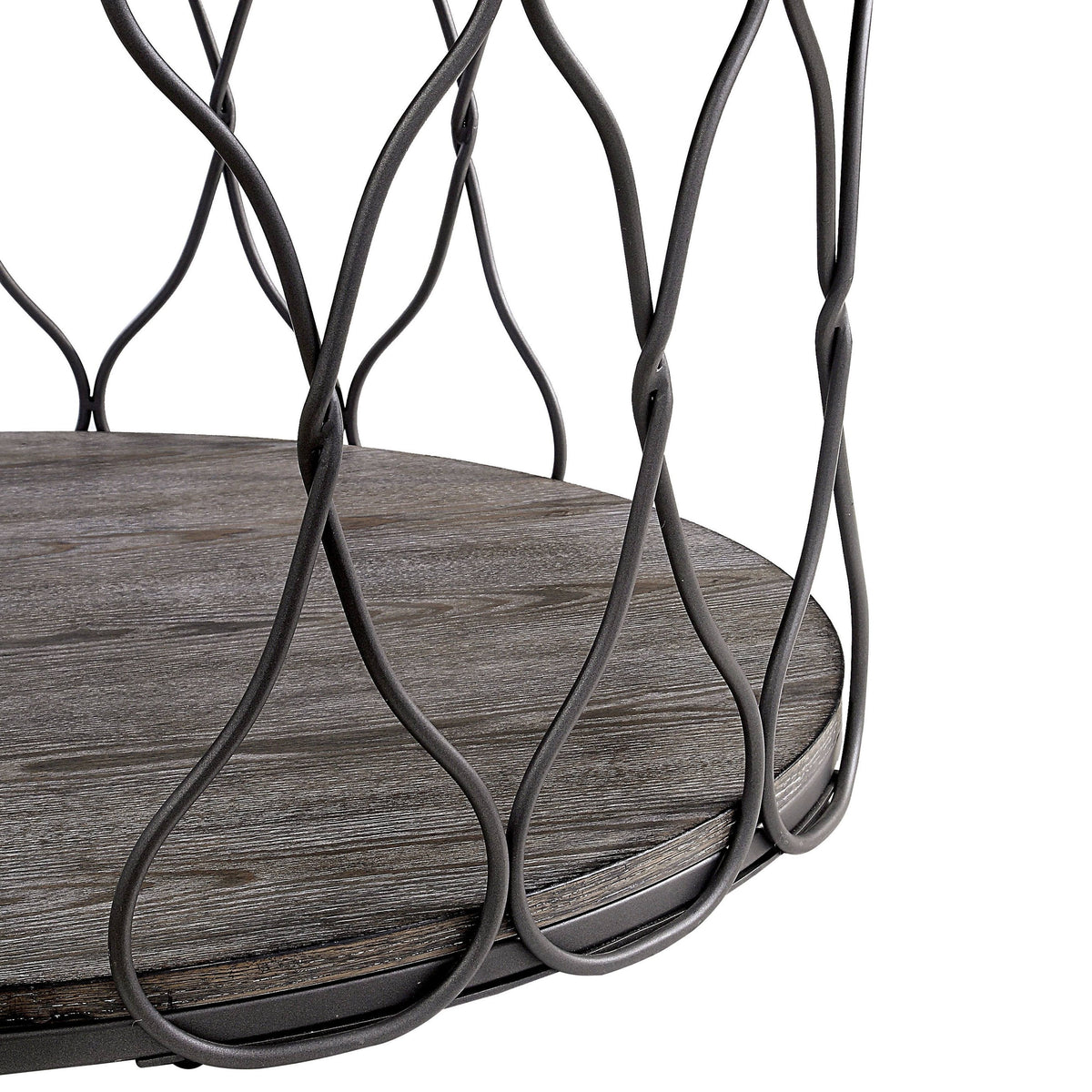 Rustic Grey Metal Round Coffee Table R8278