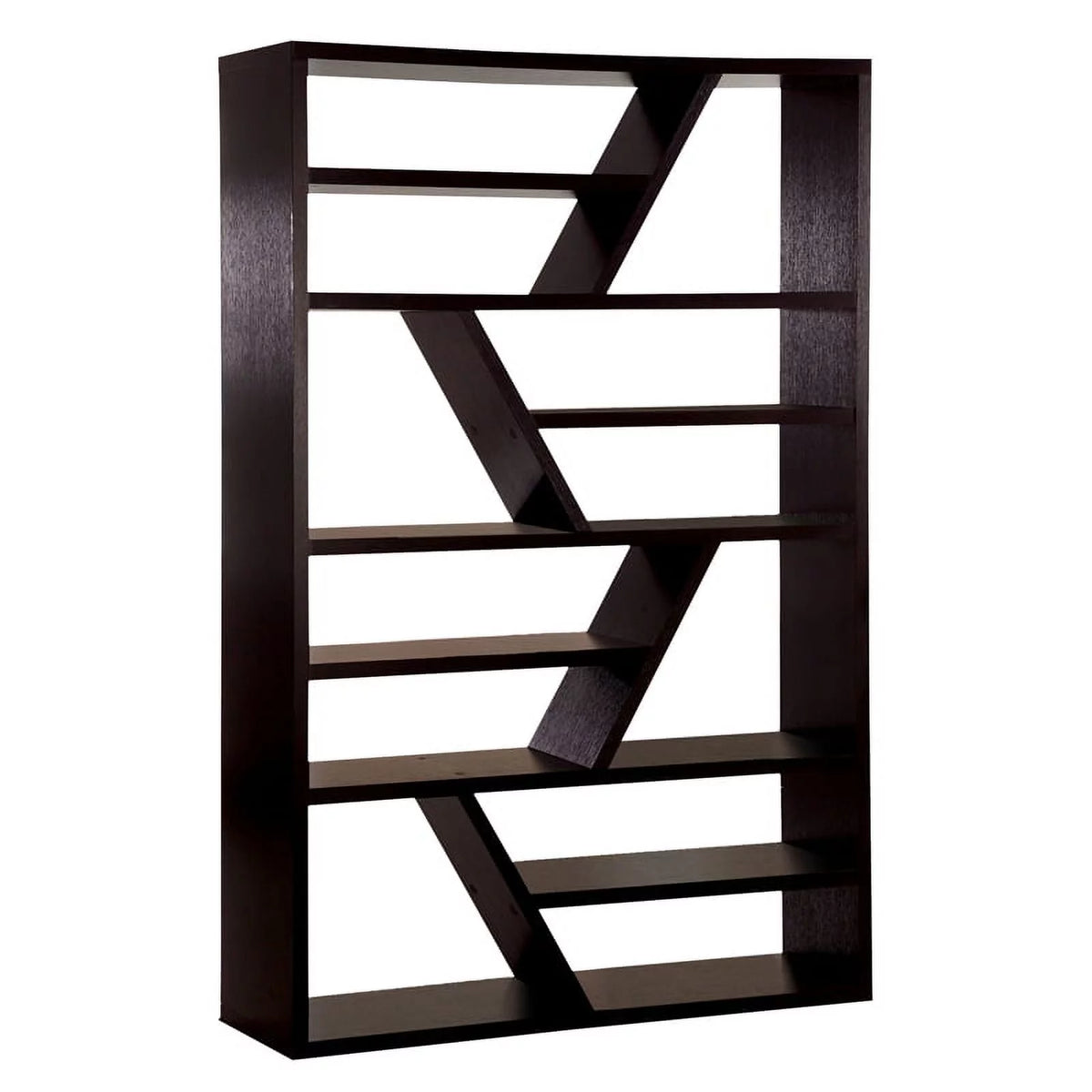 Espresso Wood Open Shelf Bookcase I7362