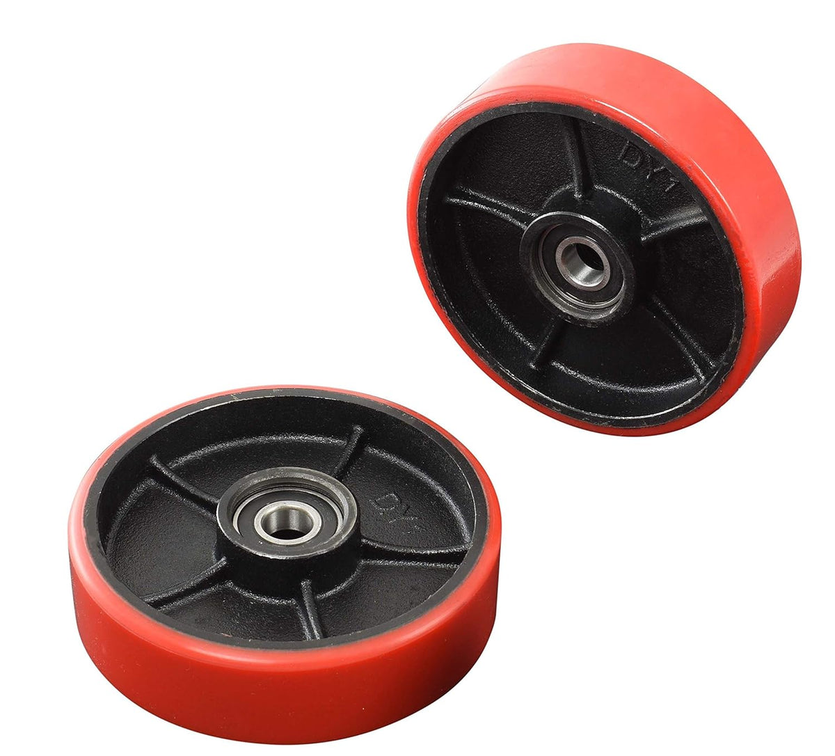 Pallet Jack Full Set Red with Axles, Steering Wheels, Front Load Roller, Entry Exit Roller and Protective Caps H8015