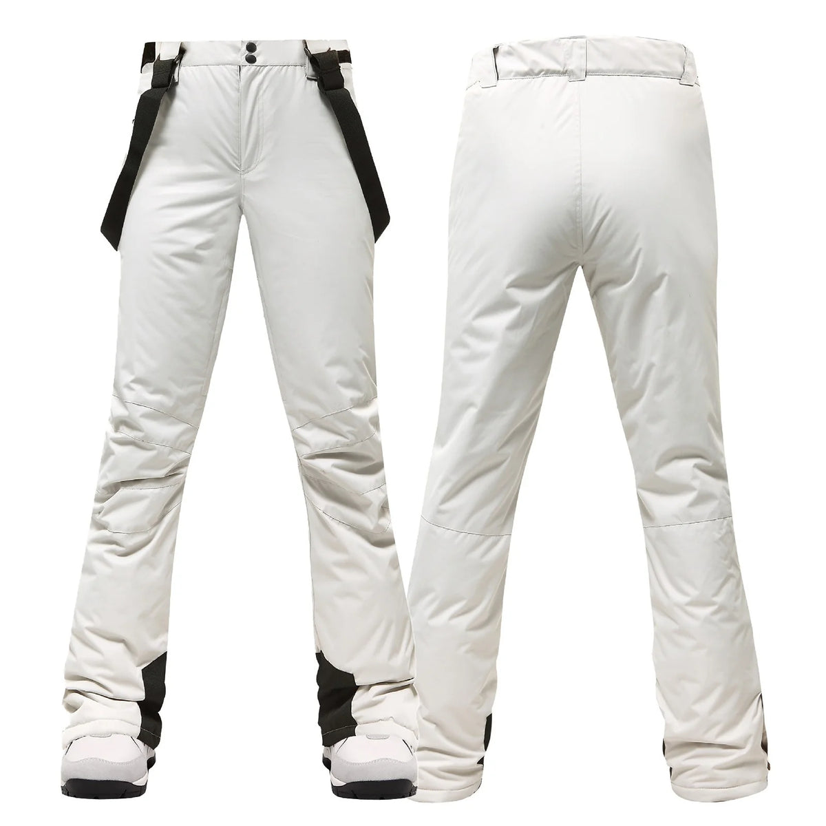 White Waterproof Insulated Snow Bib Trousers B98862