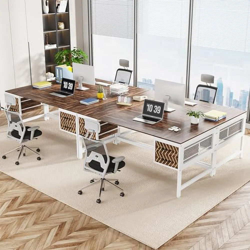 Home Office Desk with Drawers 63" Computer Desk Y549