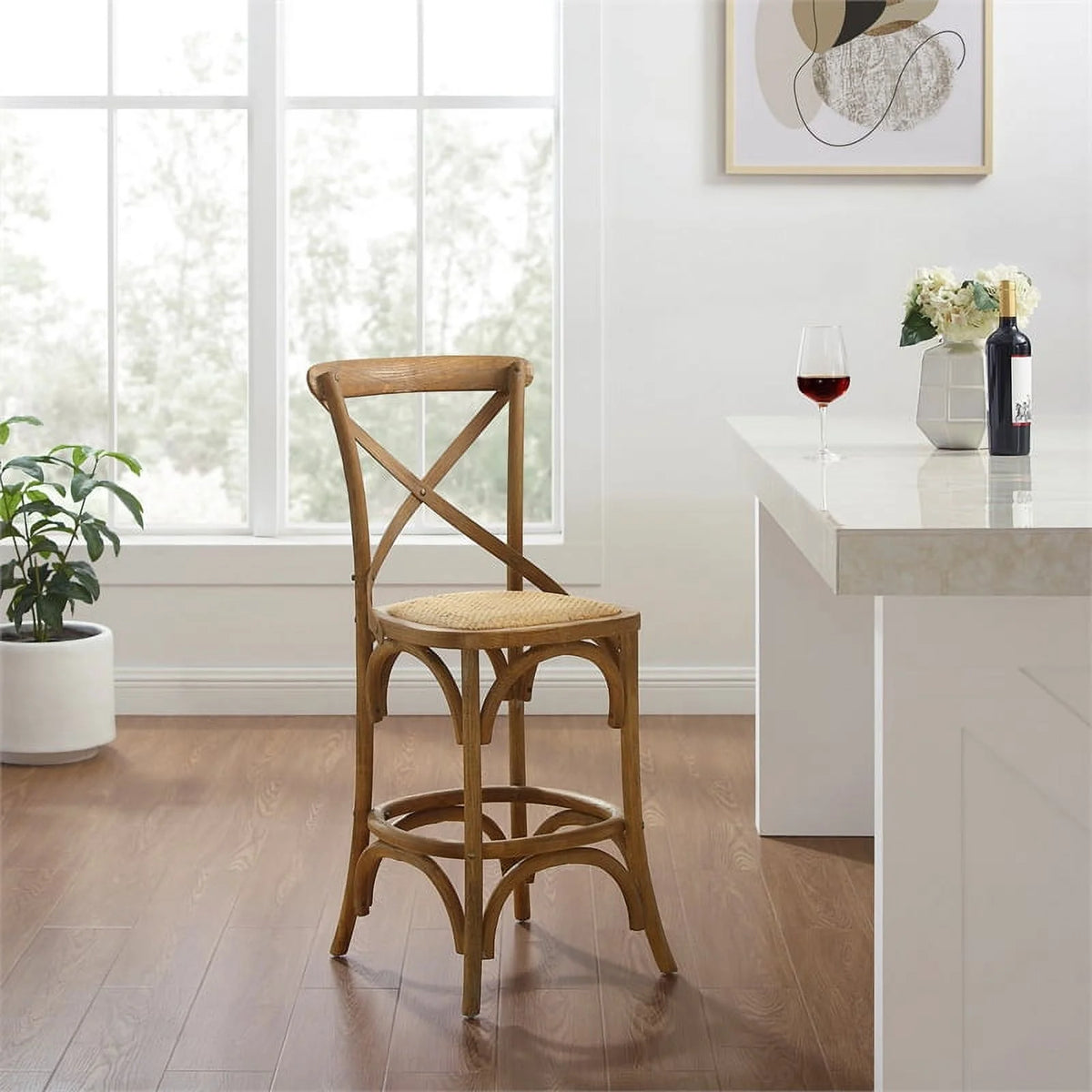 24" Gray Wash Wood Counter Stool X83362