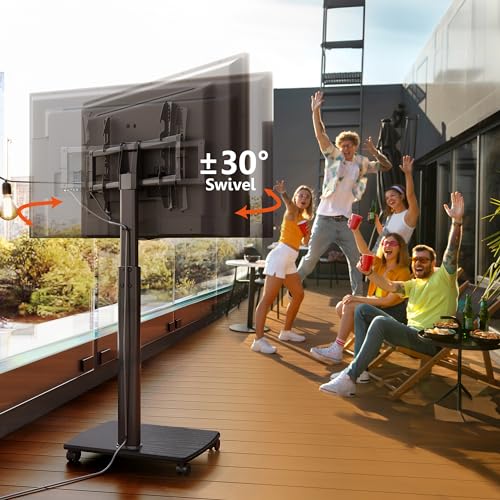 Rolling TV Stand for 32 to 65 Inch TVs with Swivel Mount V69098