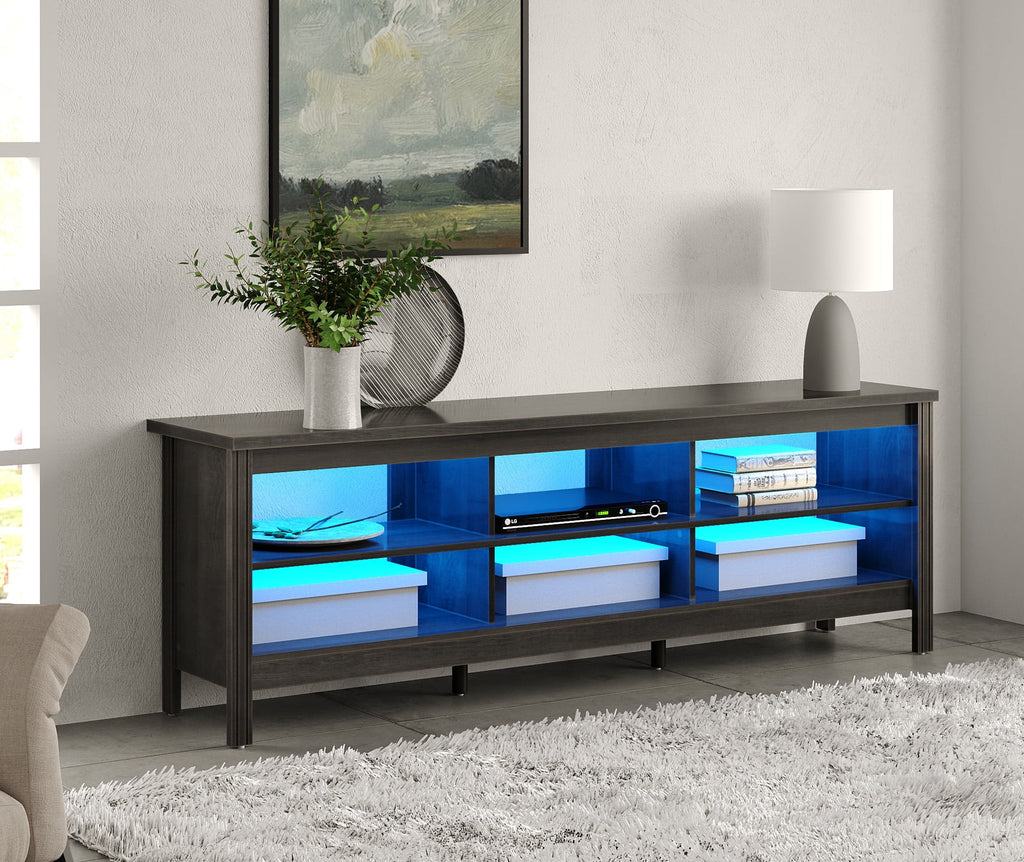 Black TV Stand with 6 Storage B610