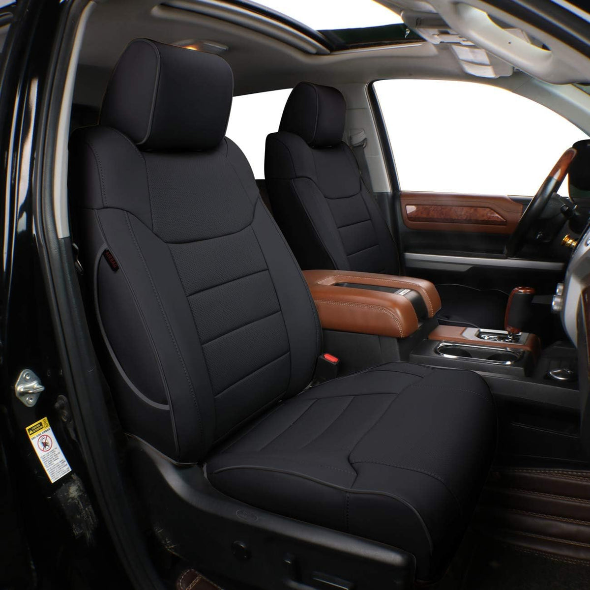 Black Leatherette Car Seat Covers J98318