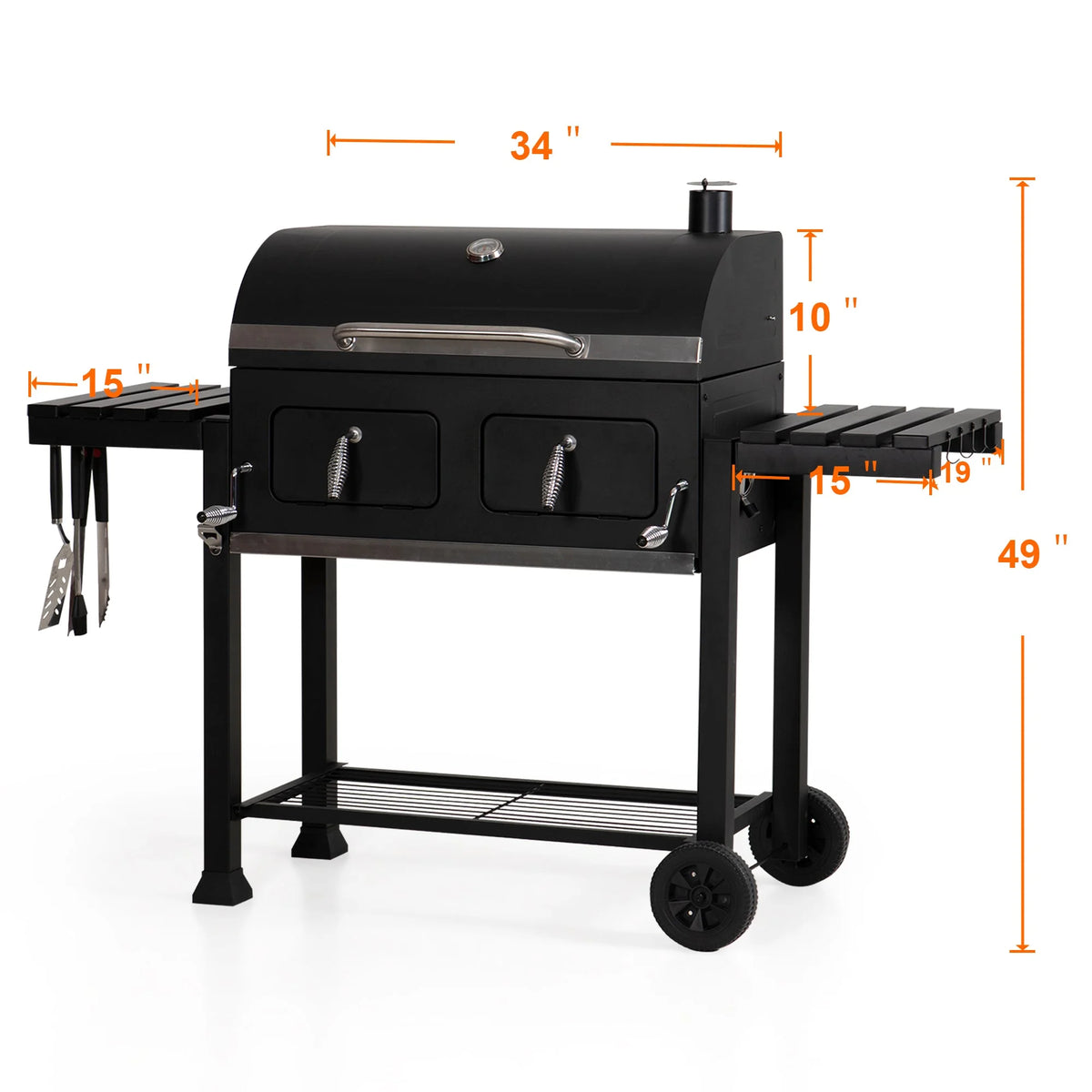 34-inch Portable Charcoal BBQ Grill W505