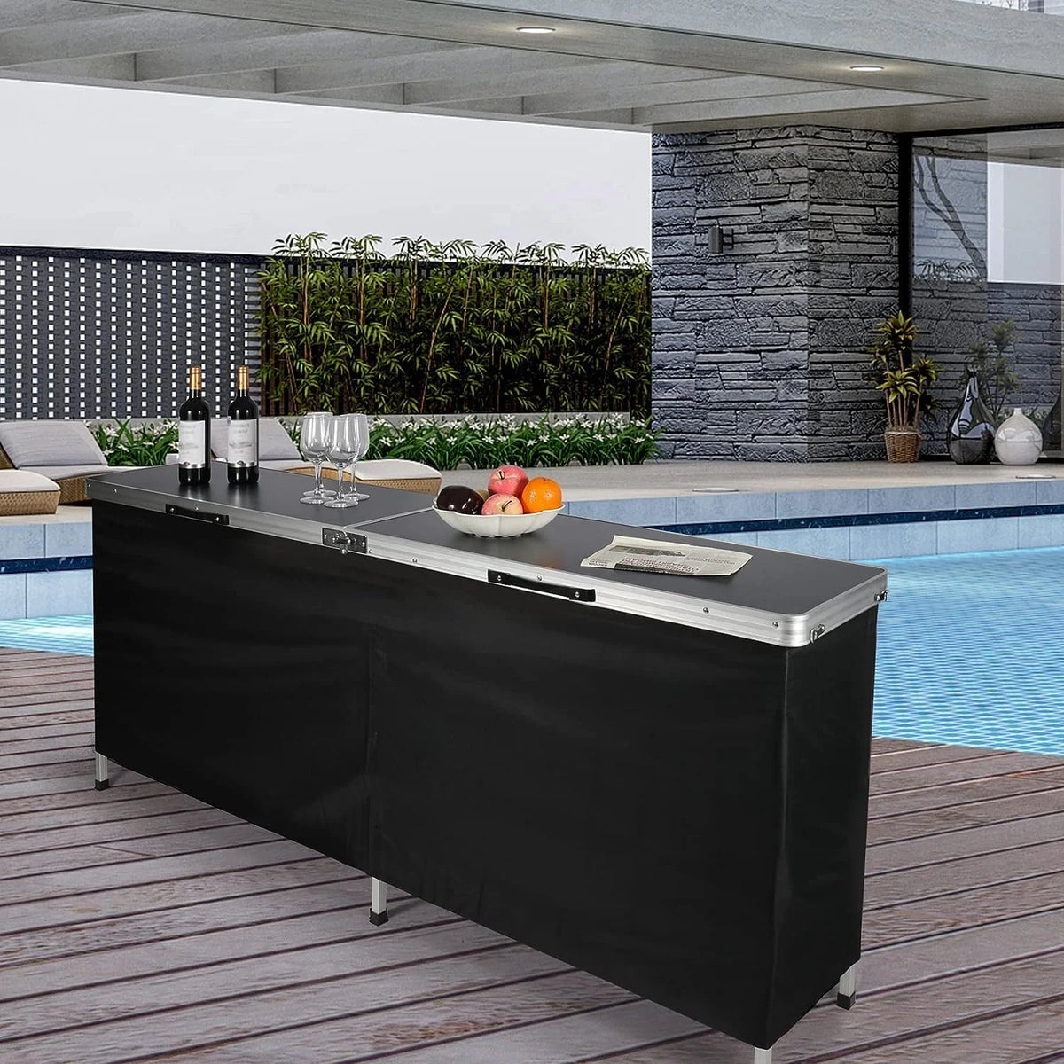 Portable Bar Table with Storage Shelf F341