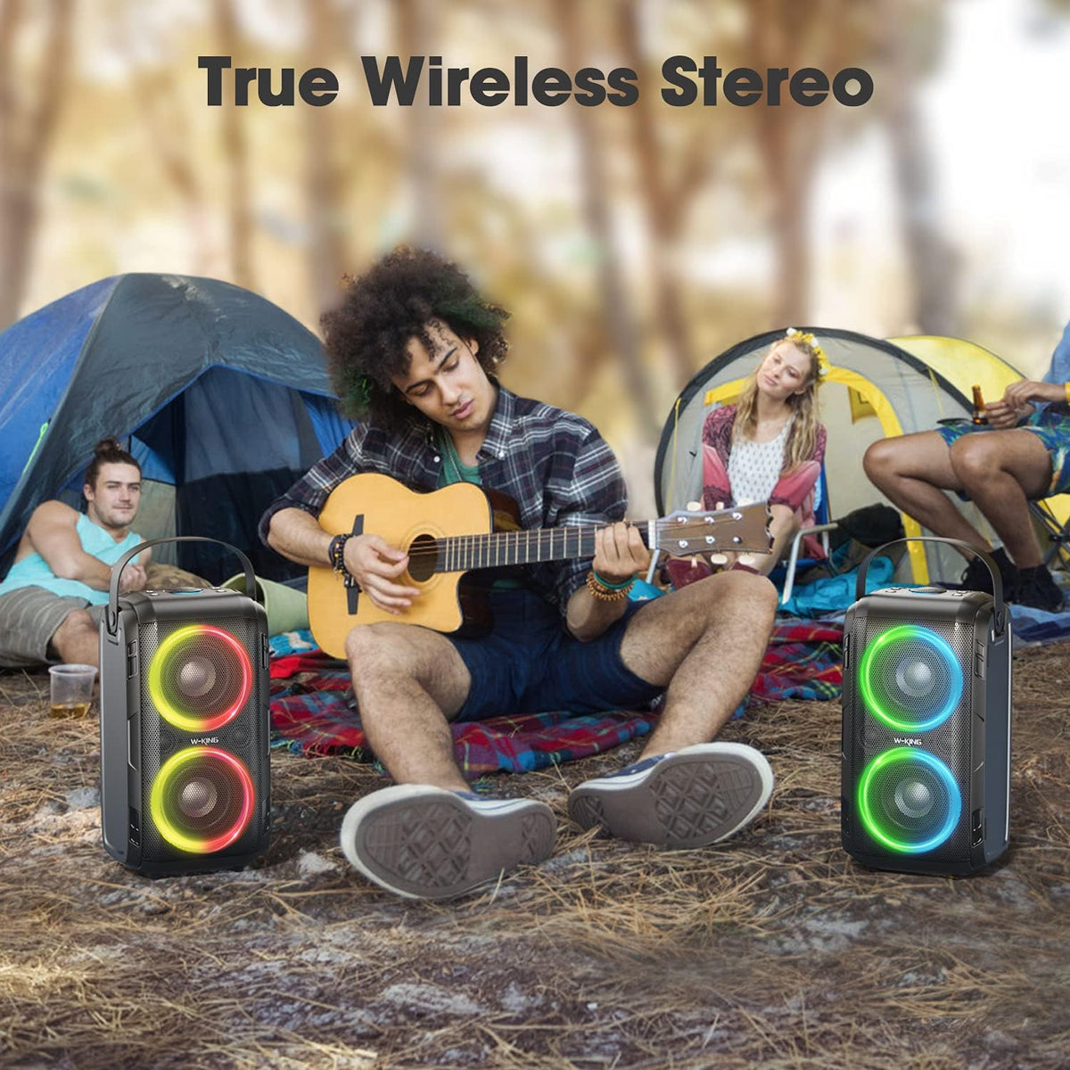 80W Bluetooth Speaker with LED Lights and 12000mAH Battery E490873