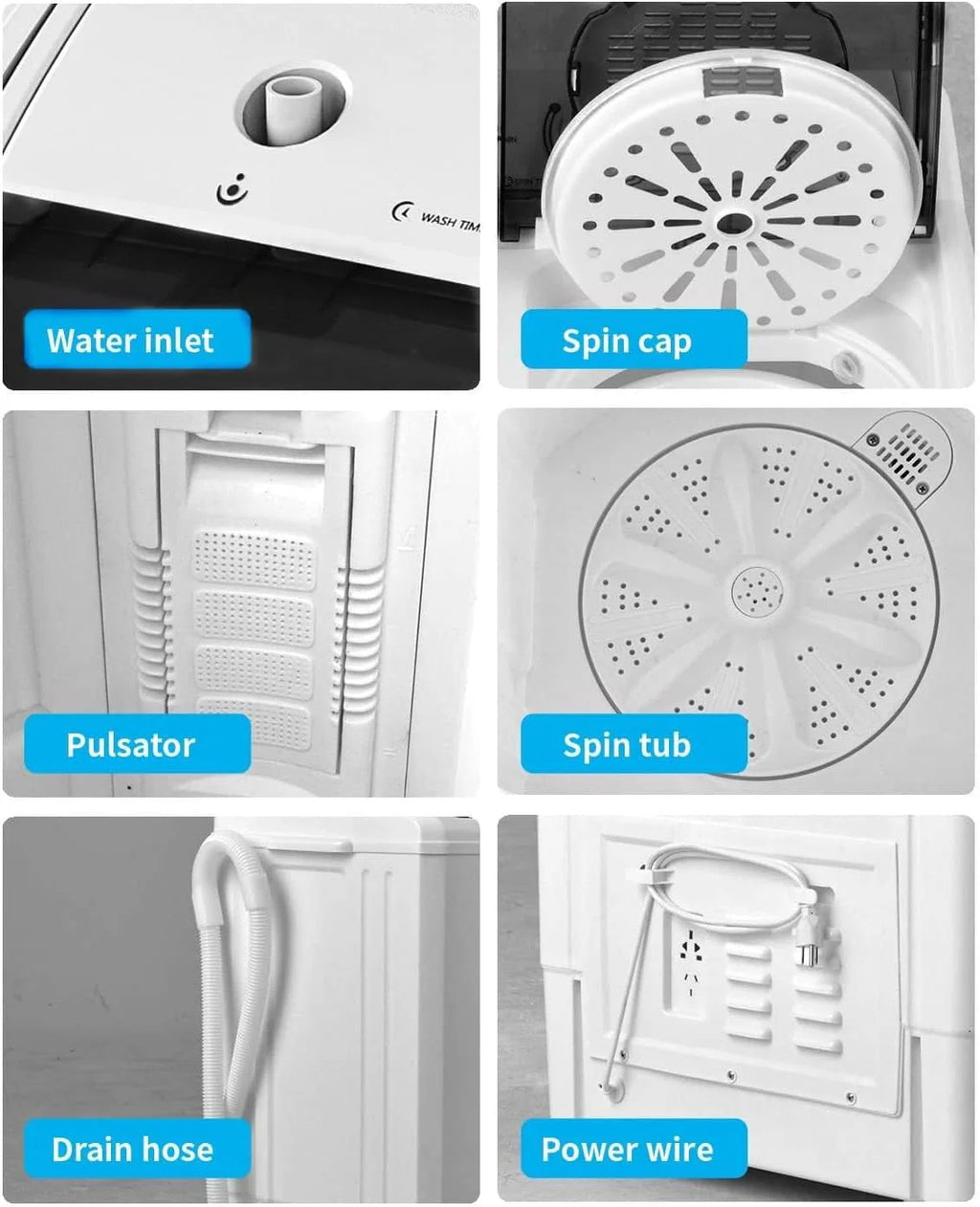 21LBS Portable Twin Tub Washer and Dryer Combo U730434