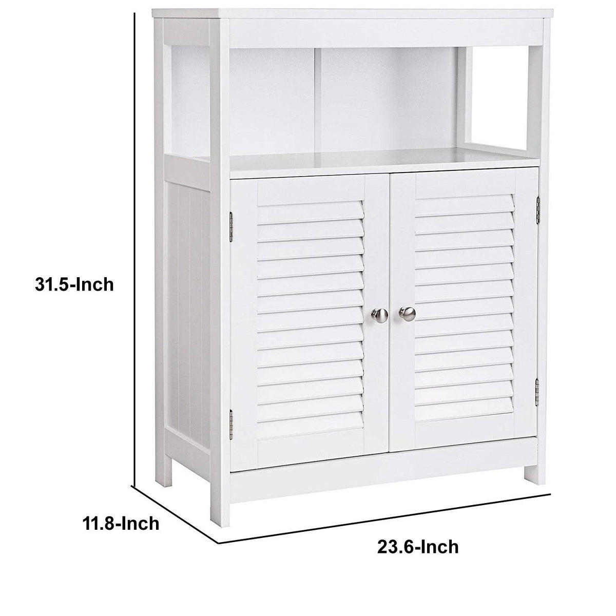 White Wooden Bathroom Cabinet with 2 Door P3877
