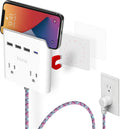 2 Outlets 4-Port USB Wall Charger with 6 Ft Extension Cord, Pack of 2 H3430