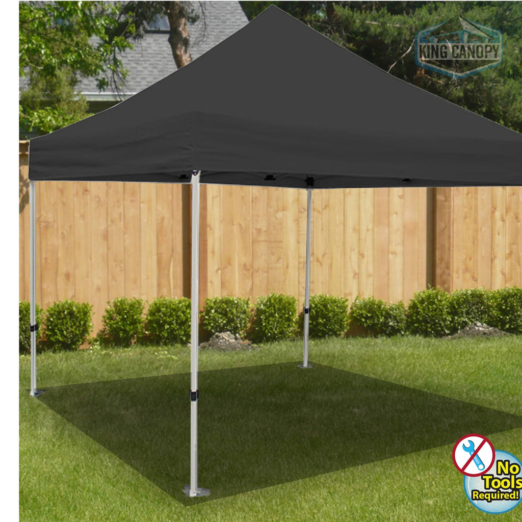 White 10x10 Instant Pop Up Tent with Black Cover H814