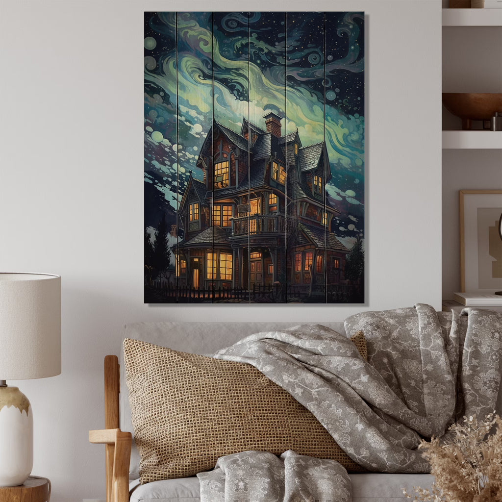 Castles Print on Natural Pine Wood R37413
