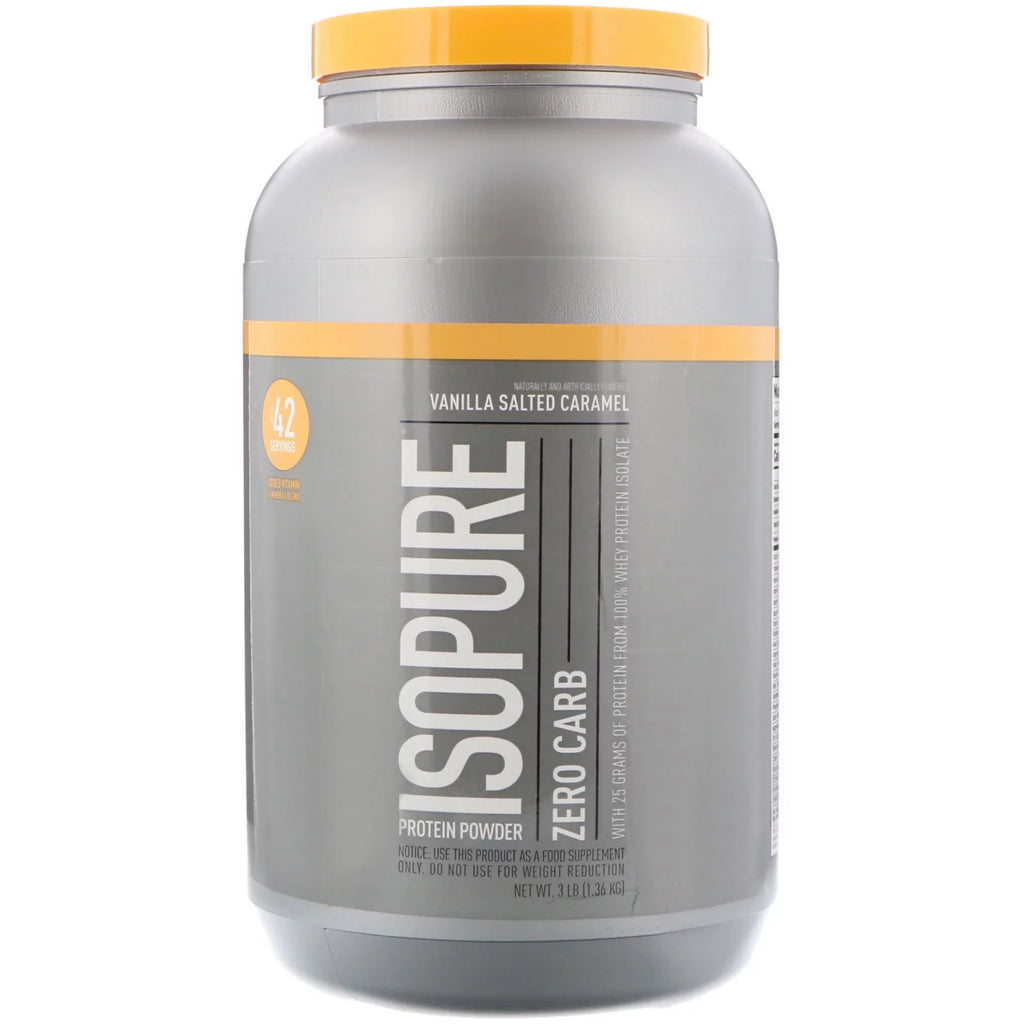 Zero Carb Whey Protein Isolate Powder Vanilla Salted Caramel 3 lb W276