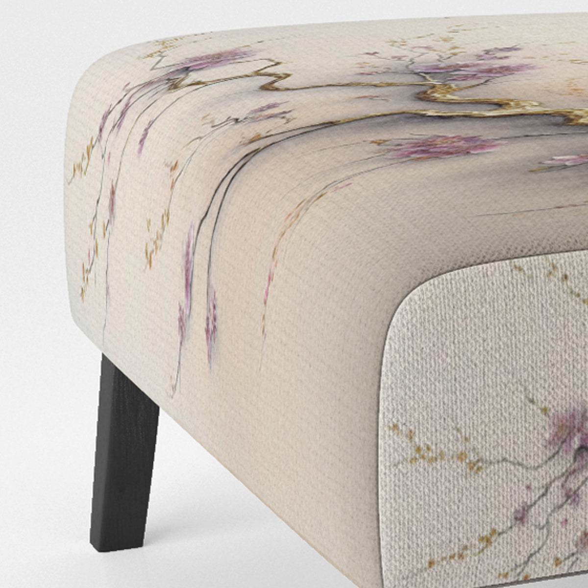 Pink And Plum Cherry Blossom Branch Upholstered Accent Chair and Arm Chair E435