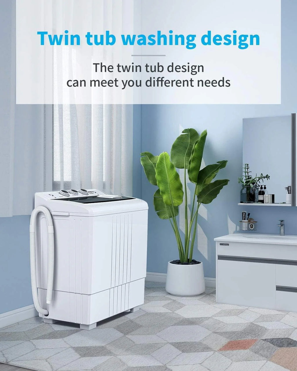 21LBS Portable Twin Tub Washer and Dryer Combo U730434
