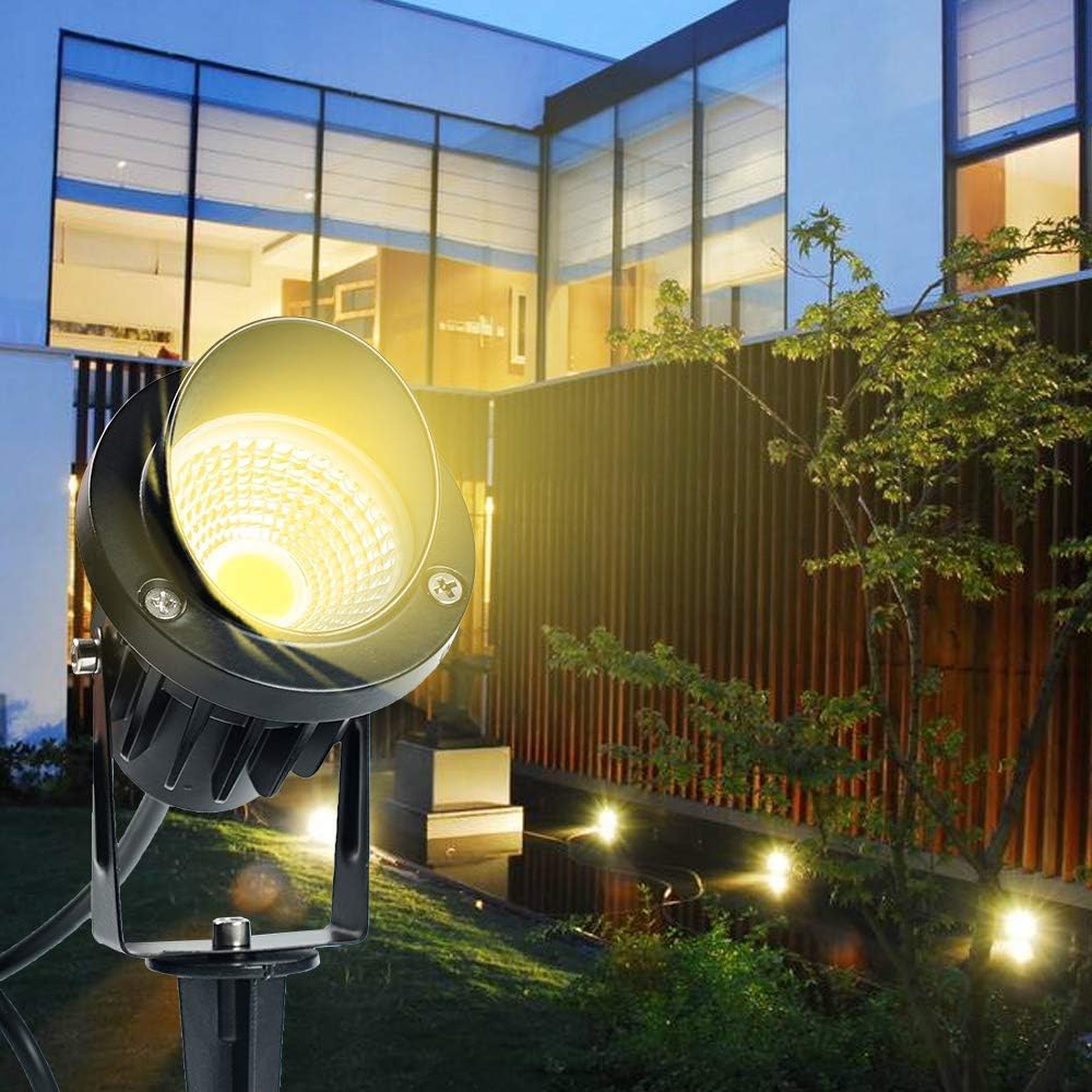 10 Pack 12v 9W LED Landscape Lights, IP65 Waterproof Warm White with Connector O36469