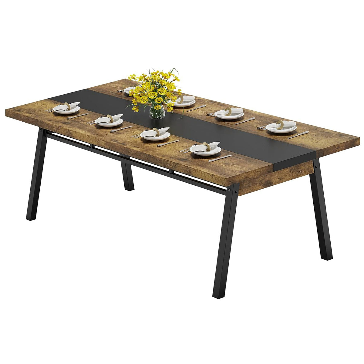 Brown 71-inch Rectangular Metal Frame Dining Table G780355