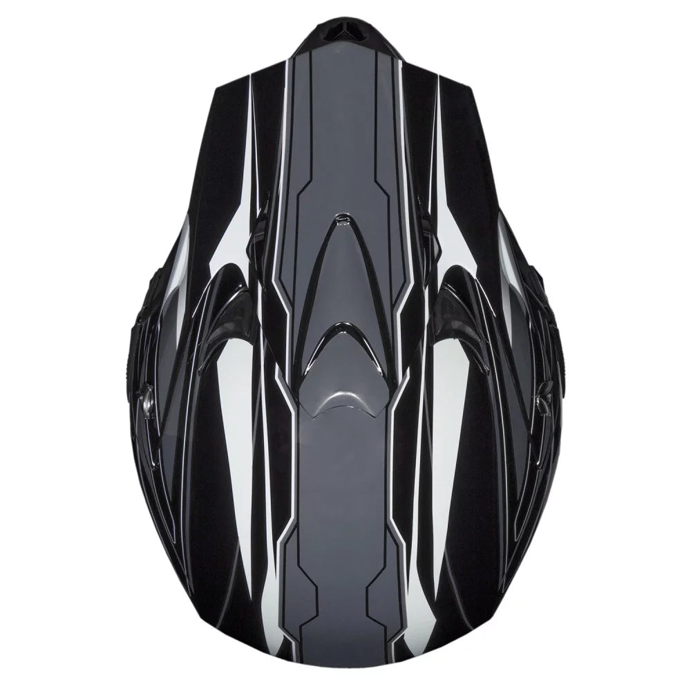 Open Face Helmet DOT Approved Black/Silver M M273
