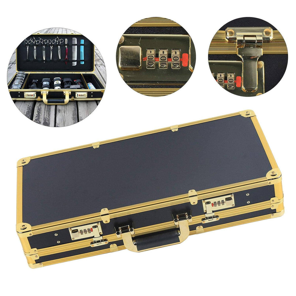 Barber Case Suitcase Carrying Case for Clippers Trimmers Scissors Combs Tools F597