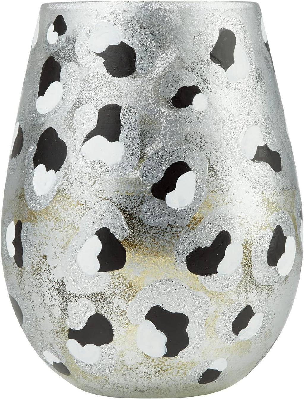 Hand-Painted Stemless Wine Glass 20 Ounce Multicolor A2107