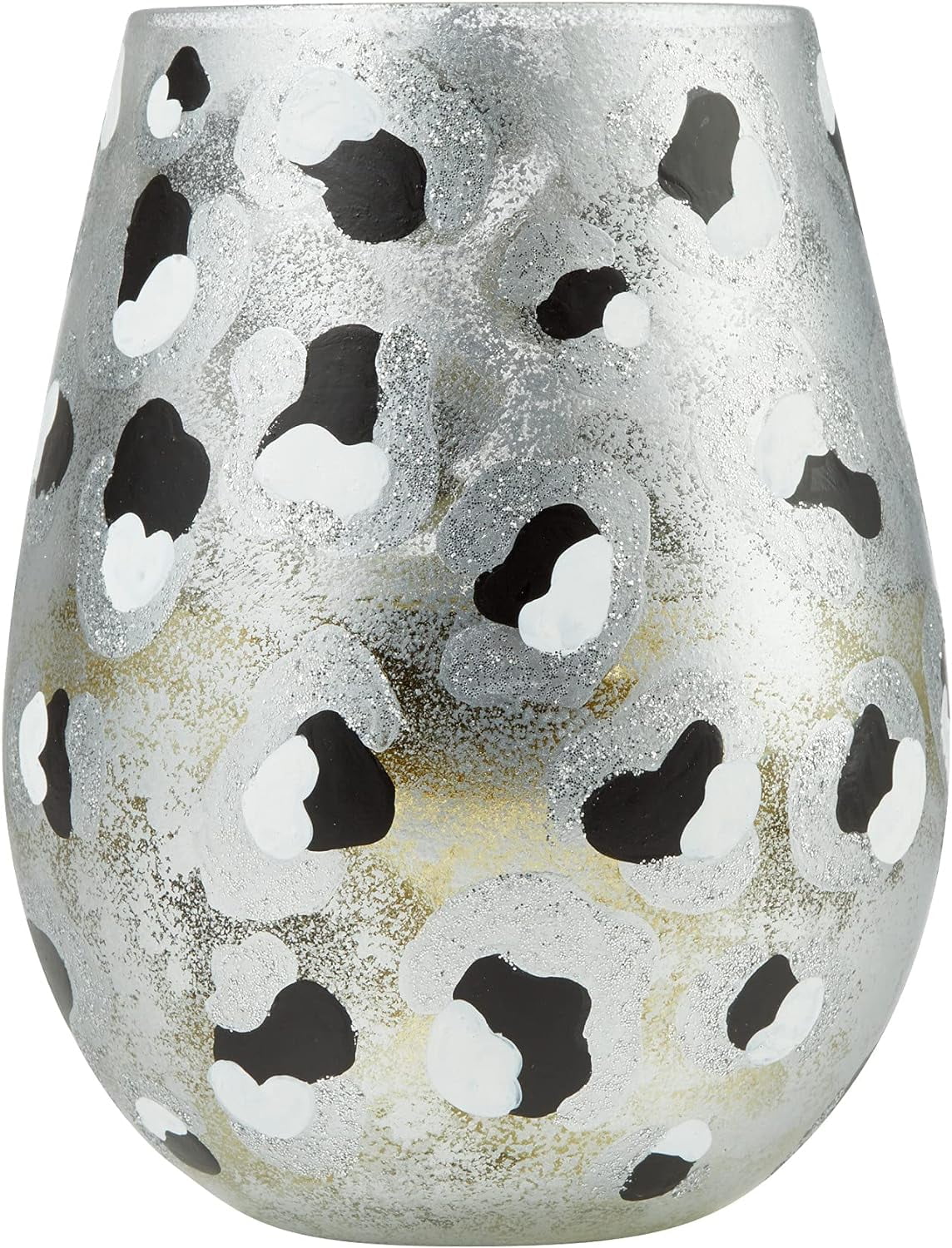 Hand-Painted Stemless Wine Glass 20 Ounce Multicolor A2107