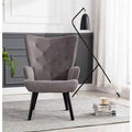 Silvery Gray Velvet Accent Chair I4011