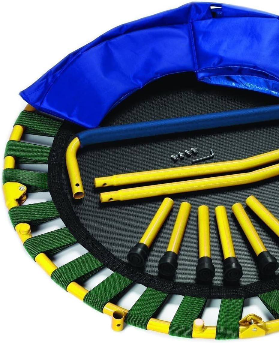 Yellow Blue 36 Inch Round Kids Trampoline with Handle Bar, Pack of 2 X392