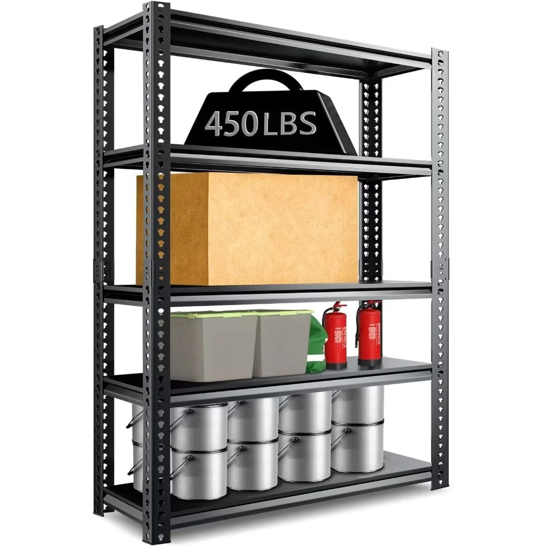 5-Tier Adjustable Metal Heavy Duty Shelving Unit 2000 lbs Capacity Black D7506
