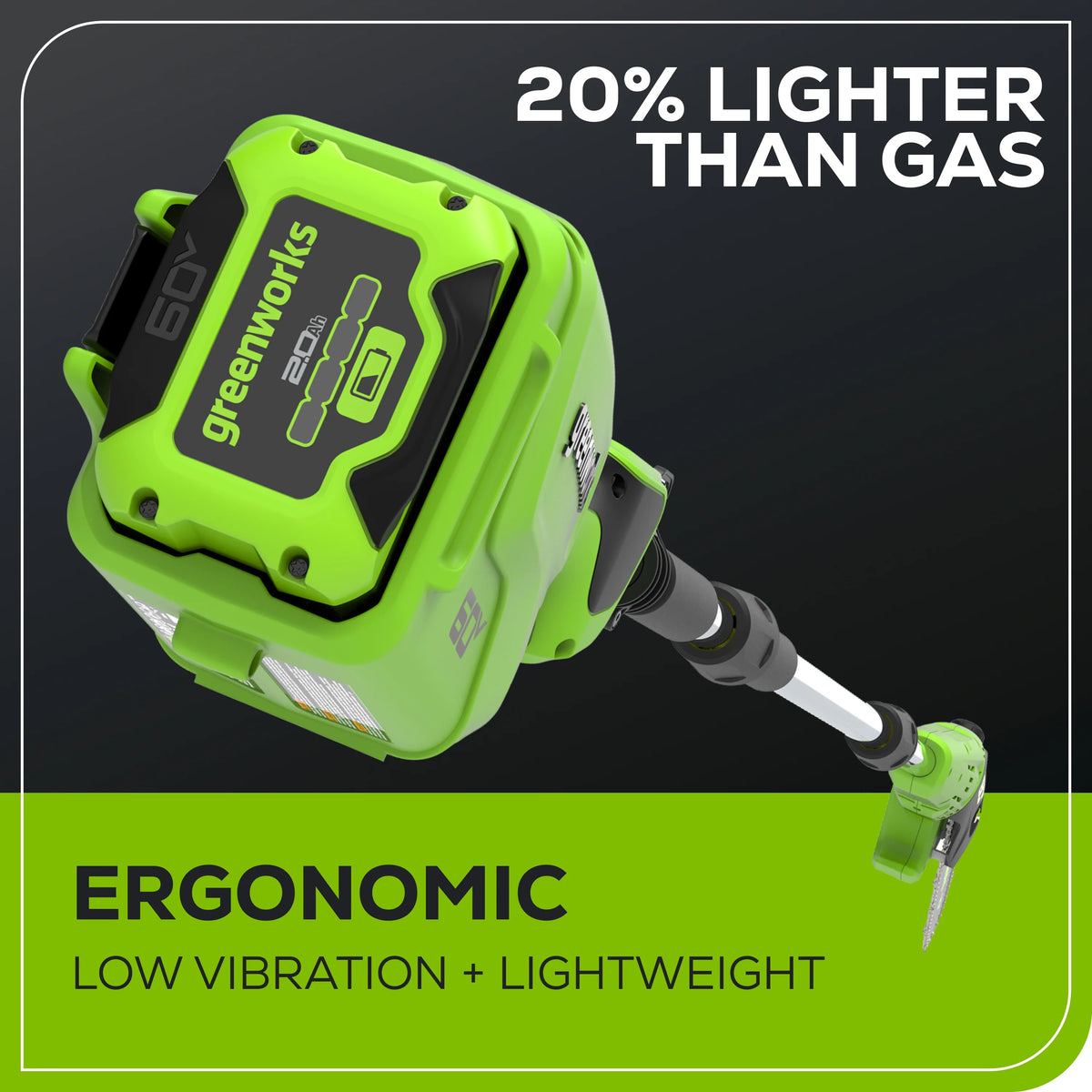 60V 10 Pole Saw with 2.0 Ah Battery & 3 Amp Charger J423038