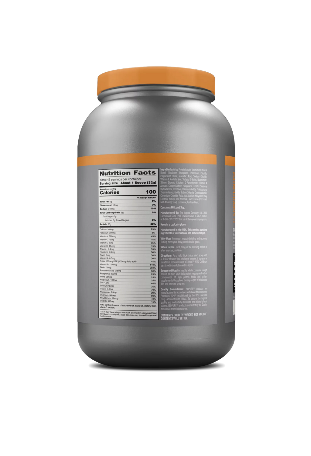 Zero Carb Whey Protein Isolate Powder Vanilla Salted Caramel 3 lb W276