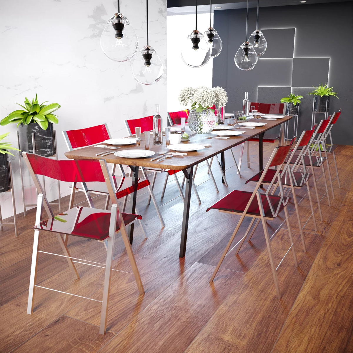 Acrylic Folding Chair Set of 2 A5751
