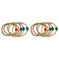 20 PCS Natural Rope Wooden Ring Toss Game Outdoor Playsets G397355