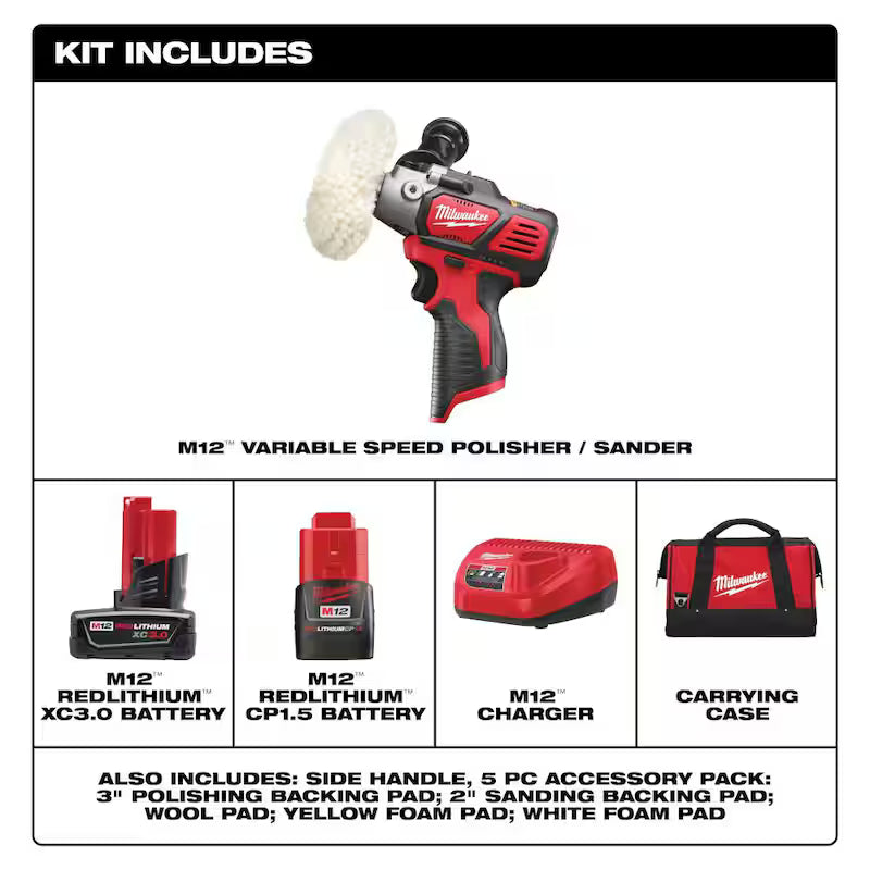 12V Cordless Variable Speed Polisher/Sander Kit G9086