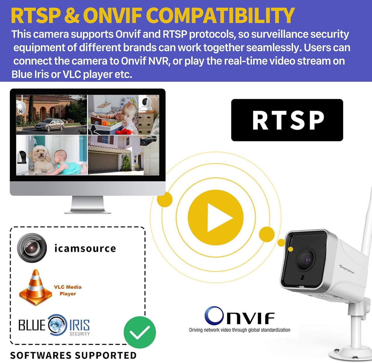 1080P WiFi Outdoor Security Camera (2 Pack) with Night Vision E23419