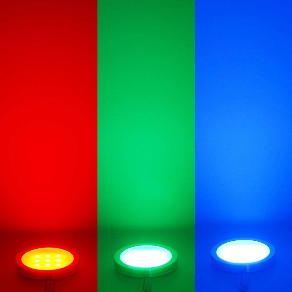 RGB LED Under Cabinet Lights Kit 8 Packs Aluminum Slim I642972
