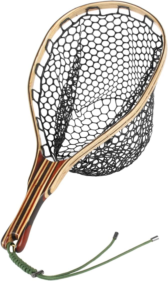 Black Aluminum Alloy Frame Fly Fishing Landing Net with Rubber Mesh Pack of 2 O80059