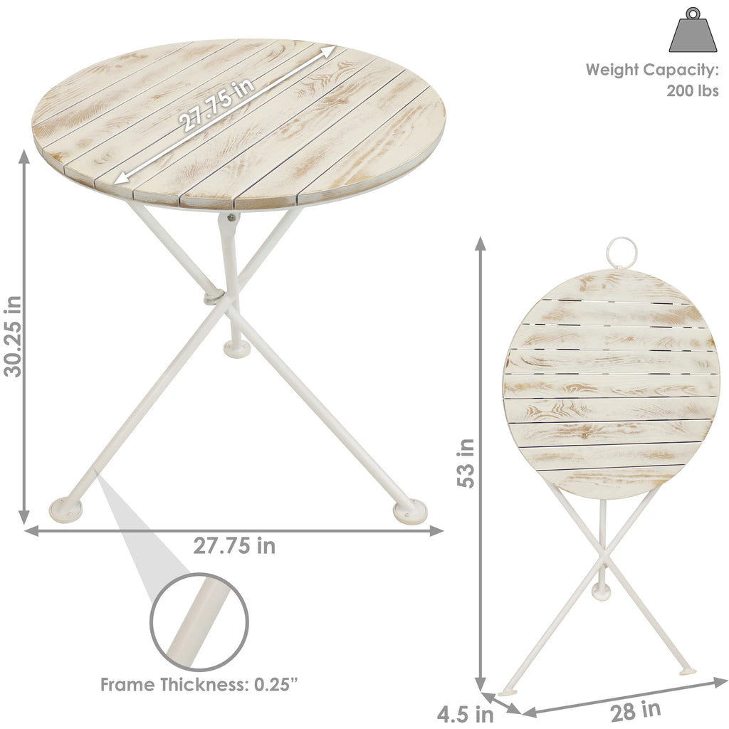 Chestnut Wood Folding Round Bistro Table I5275