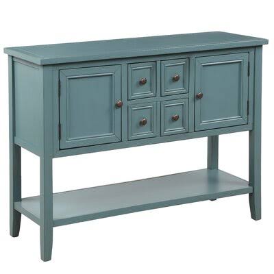 Dark Blue Buffet Sideboard Console Table with Bottom Shelf N1857